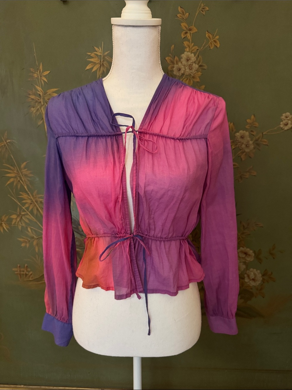 Paloma Wool Sheer Tie-Front Top
